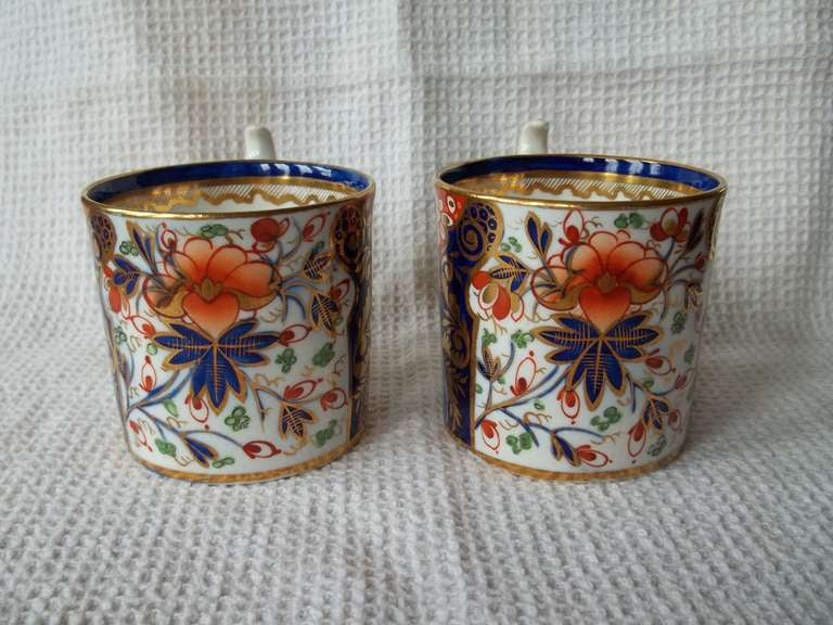 Hand-Painted Georgian, PAIR, of DERBY Porcelain COFFEE CANS,  circa 1810