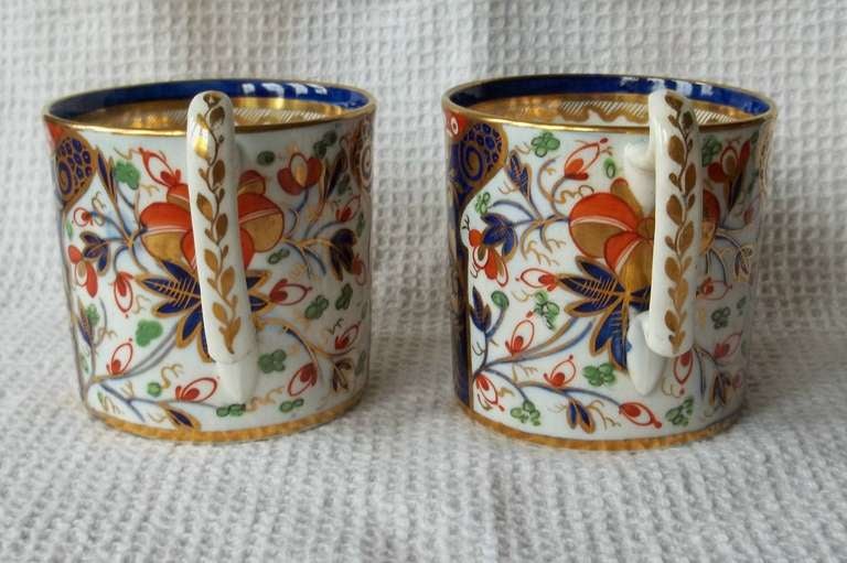British Georgian, PAIR, of DERBY Porcelain COFFEE CANS,  circa 1810