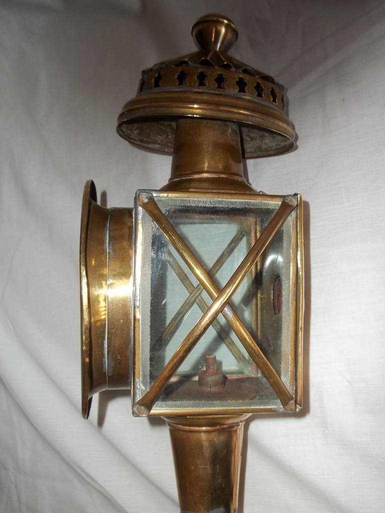 Edwardian Pair of Brass CARRIAGE LAMPS, circa 1905 3