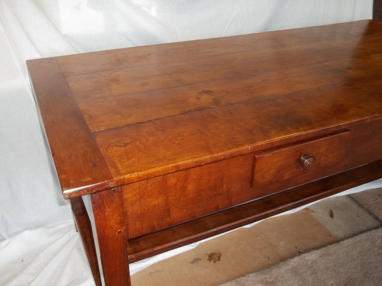 Early, 19thC, Fruitwood, REFECTORY or FARMHOUSE TABLE, French, 3-Draw In Excellent Condition In Lincoln, Lincolnshire