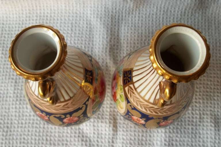 Fine Pair. SPODE, VASES ,Porcelain, Hand Painted, circa 1818 at