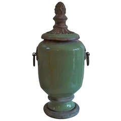 Antique Unusual Stoneware Lidded Jar circa 1820