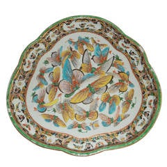 Large, RARE, Chinese Porcelain TRAY, Butterfly pattern, Canton, Qing, Mid 19thC