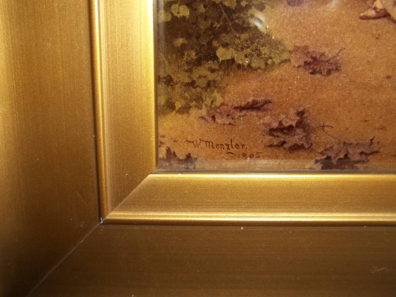 W Menzler, Crystoleum Picture, German, signed and dated 1905 1