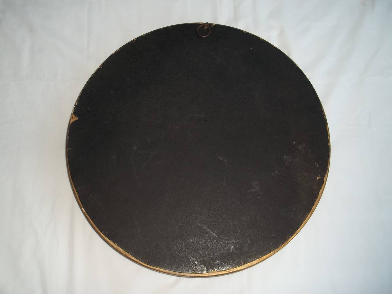 Convex Gilt Mirror, Round, Ribbon & Ball Detail , Circa 1920's 2