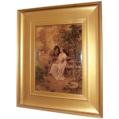 Antique W Menzler, Crystoleum Picture, German, signed and dated 1905