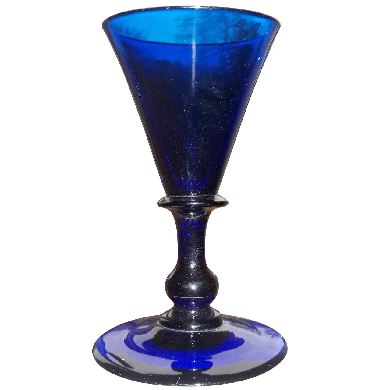 18thc. Rare, "BRISTOL BLUE" Wine Glass, Circa 1790