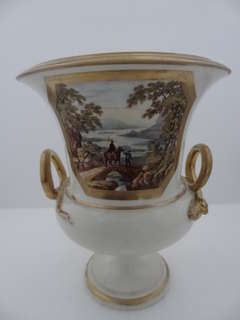 Antique Derby | Porcelain | Twin Handled | Campana Vase