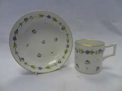 Derby | Porcelain | Coffee Can and Saucer Angeloume Sprig