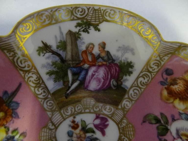 Dresden Wolfsohn Porcelain Ornamental Cabinet Cup and Saucer In Excellent Condition In Leeds, GB