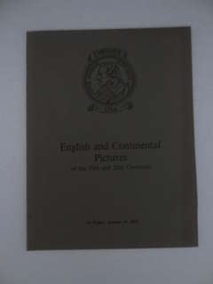 Auction Catalogue 19 January 1973 : English and Continental Pictures