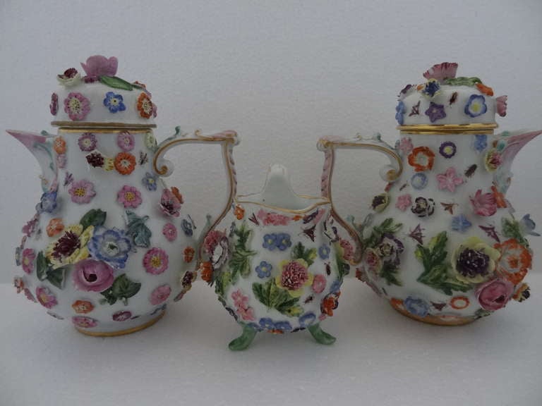 Baroque Revival Meissen Porcelain Floral Tea Service Provenance Chatsworth House Attic Sale