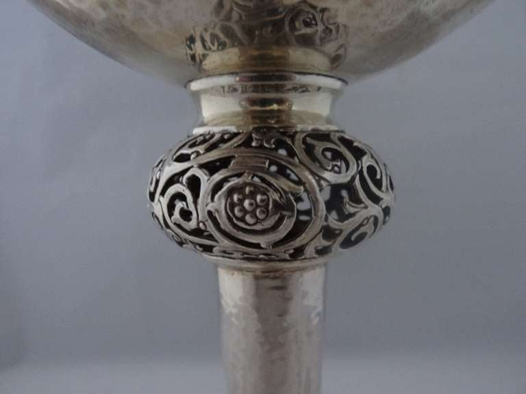 20th Century Wakely and Wheeler Arts and Crafts Silver Goblet For Sale