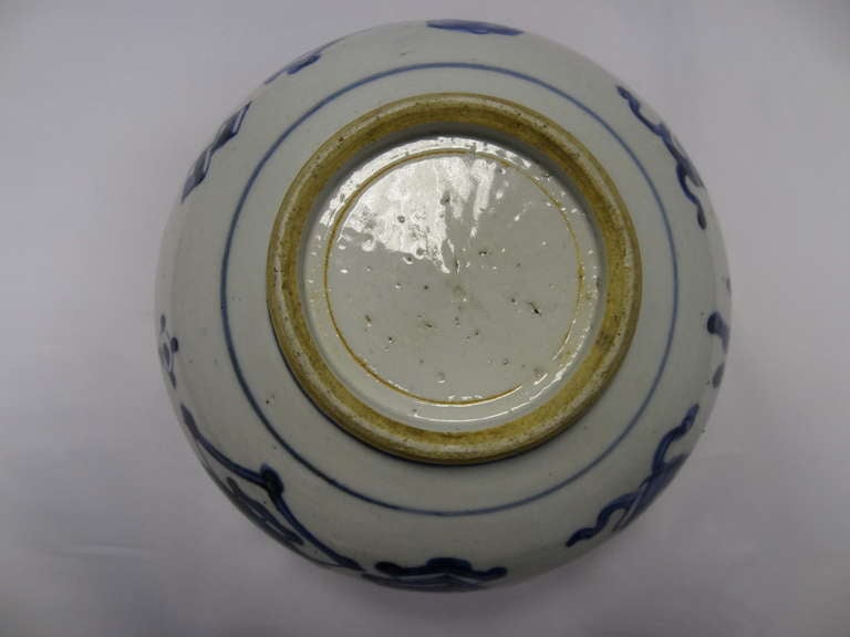 Enamel Chinese Blue and White Porcelain Bowl Kangxi Period 1662 - 1722 For Sale