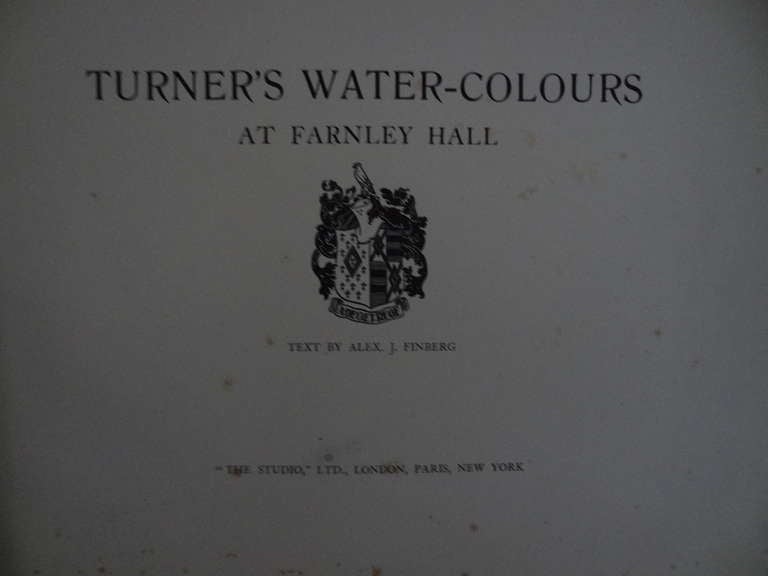 English Turner's Water Colours at Farnley Hall For Sale