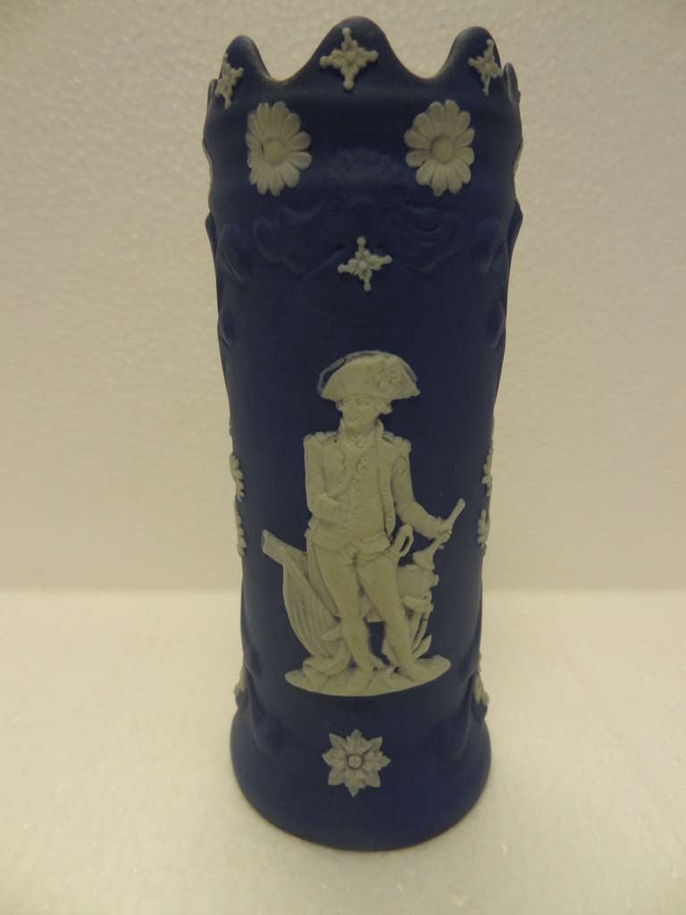 Staffordshire Jasperware Spill Vase of Lord Nelson, Provenance Chatsworth House