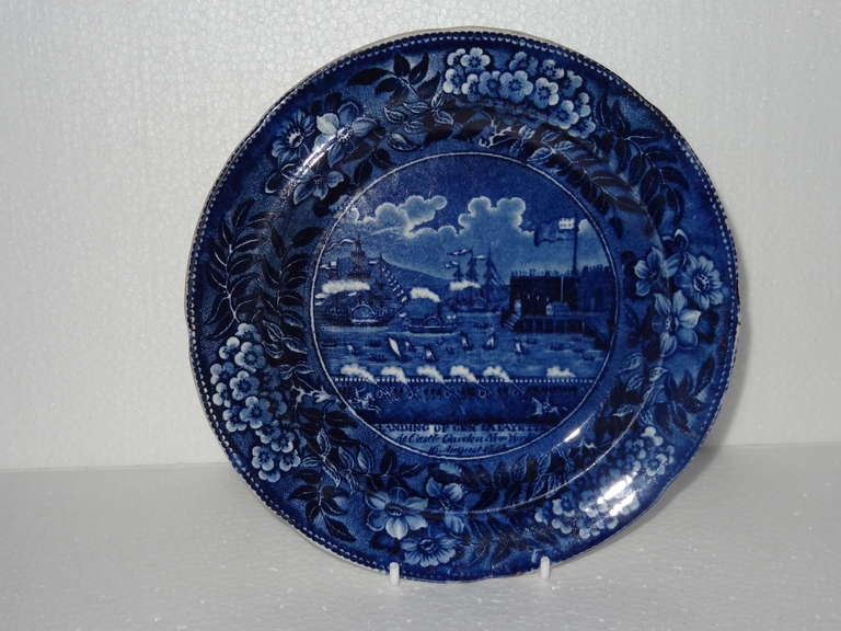 Staffordshire Plate The Landing of General Lafayette at New York