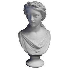 Antique Copeland Parian Ware Bust of the Muse 'Poetry'