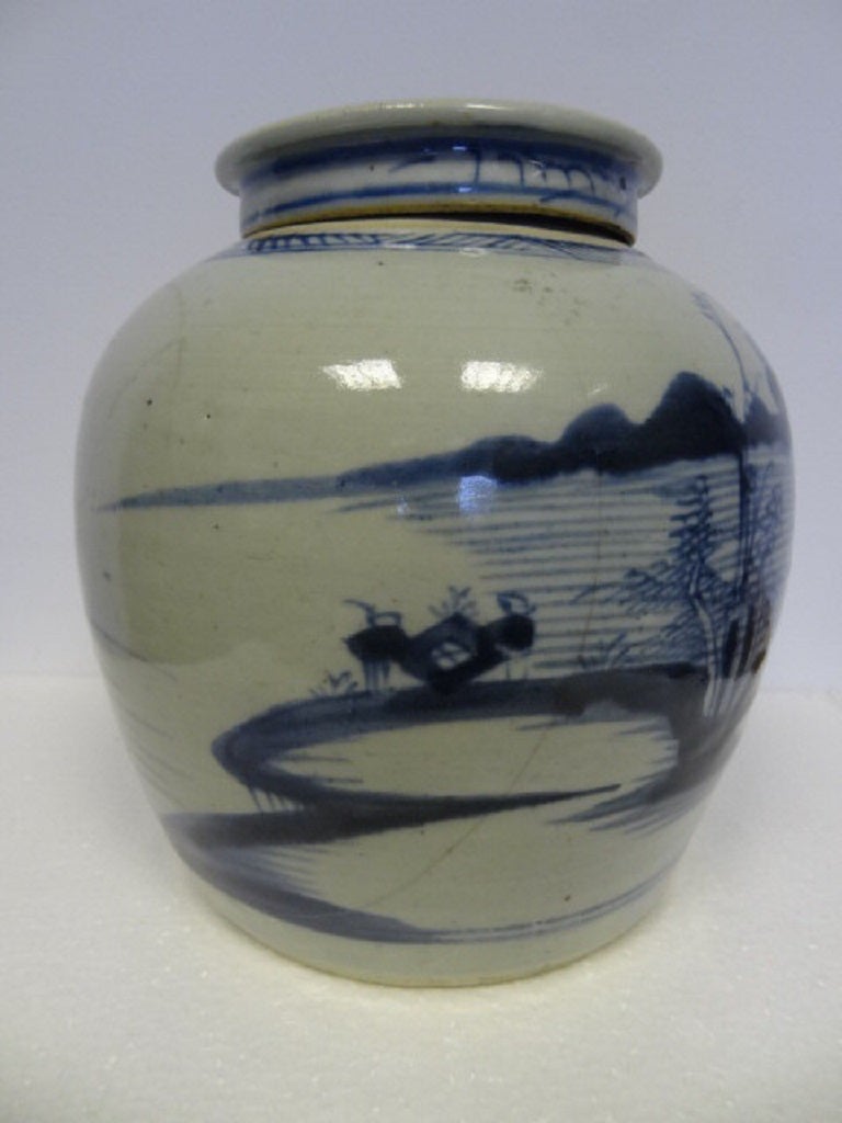 Blue and White Ginger Jar with Cover, Chatsworth House In Good Condition In Leeds, GB