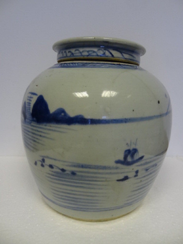 Blue and White Ginger Jar with Cover, Chatsworth House 1