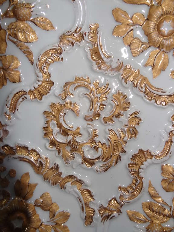 19th Century Meissen Porcelain Gilded Moulded Dishes | Provenance Chatsworth House