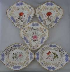 Daniel | Porcelain | Part Dessert Service with Floral Decorations