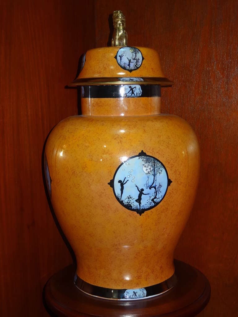 A large Carlton Ware baluster jar and cover, 