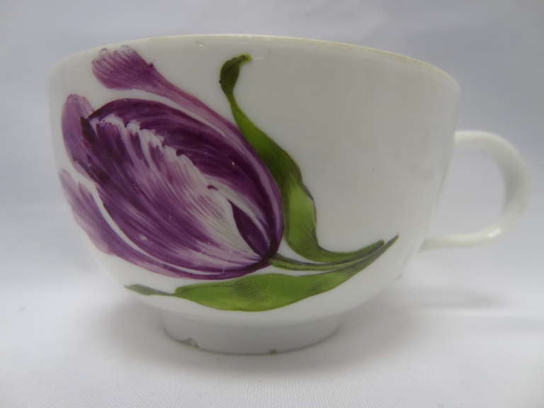 German Marcolini Meissen Pair Breakfast Cups and Saucers For Sale