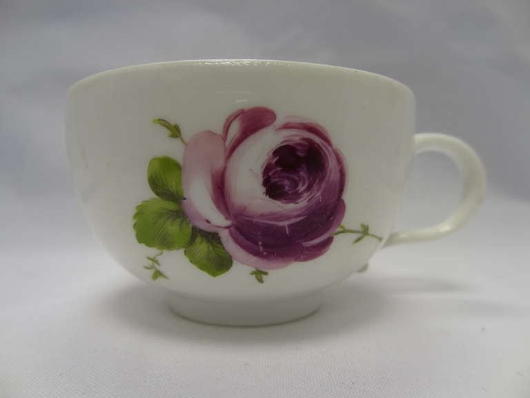 Clay Marcolini Meissen Pair Breakfast Cups and Saucers For Sale