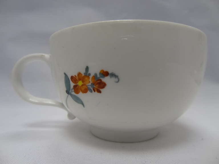 Marcolini Meissen Pair Breakfast Cups and Saucers For Sale 1