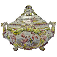 Veuve Perrin Faience Tureen with Cover