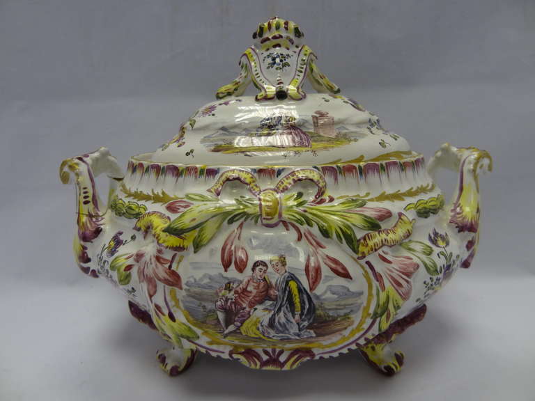 Veuve Perrin Fiance Tureen and Cover. Factory in production in Marseilles since 1765.Examples of the factory's works are housed in major collections, including an example in the Metropolitan Museum of New York and examples in the Victoria & Albert