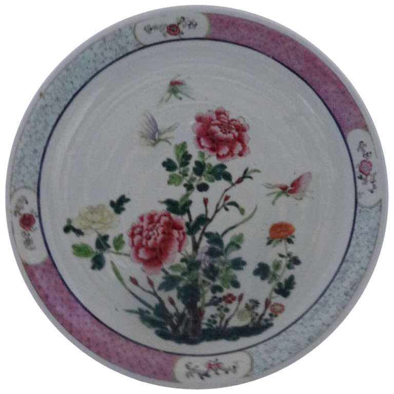Porcelain Chinese Large Saucer Dish at 1stdibs