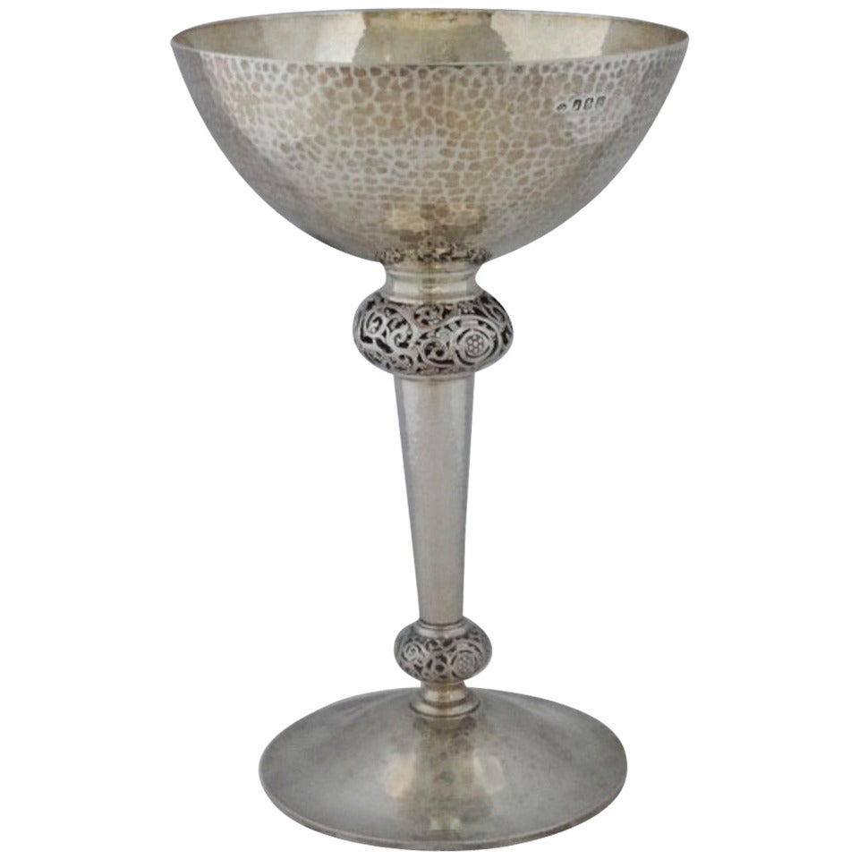 Wakely and Wheeler Arts and Crafts Silver Goblet For Sale