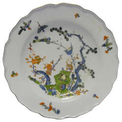 Antique Meissen Porcelain Dinner Plate in Three Friends Pattern