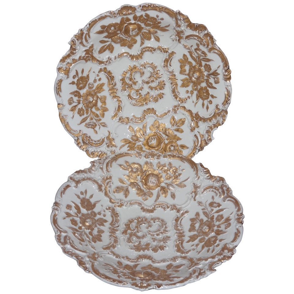 Meissen Porcelain Gilded Moulded Dishes | Provenance Chatsworth House