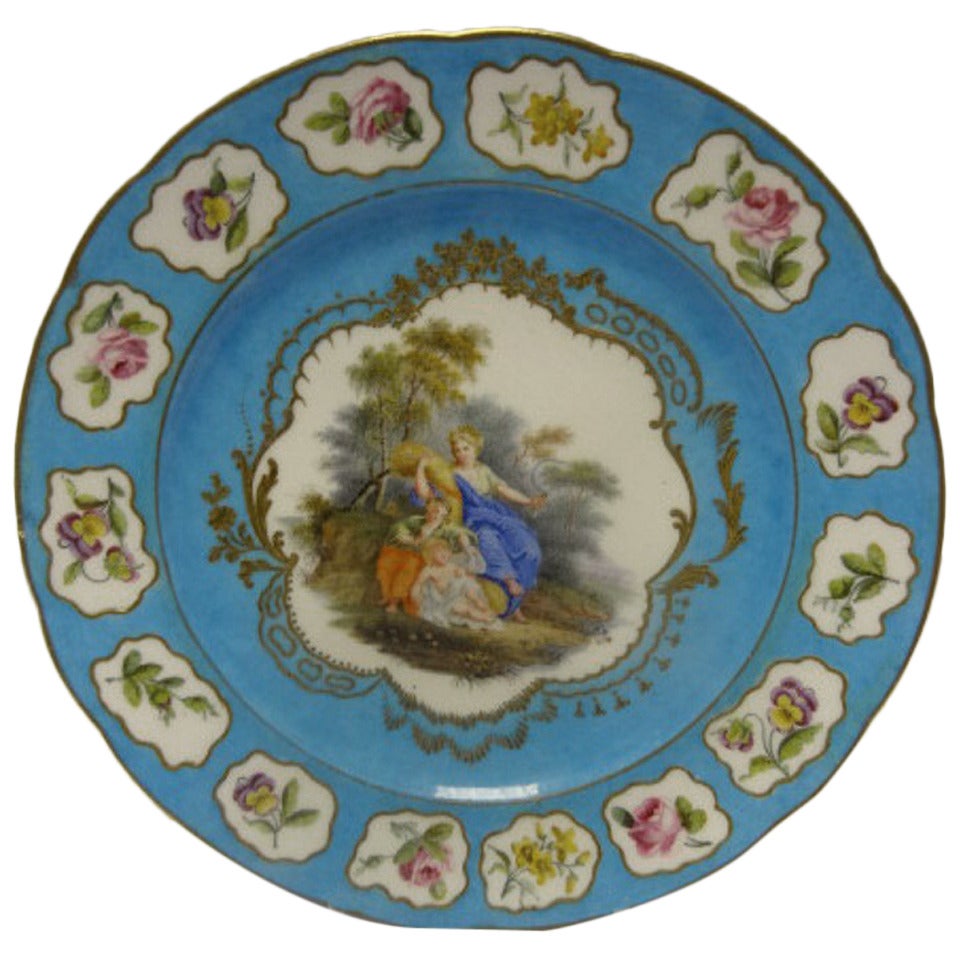 Sevres Porcelain Ornamental Cabinet Plate For Sale