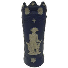 Staffordshire Jasperware Spill Vase of Lord Nelson, Provenance Chatsworth House