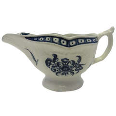 Worcester Porcelain Strap Fluted and Relief Moulded Sauce Boat