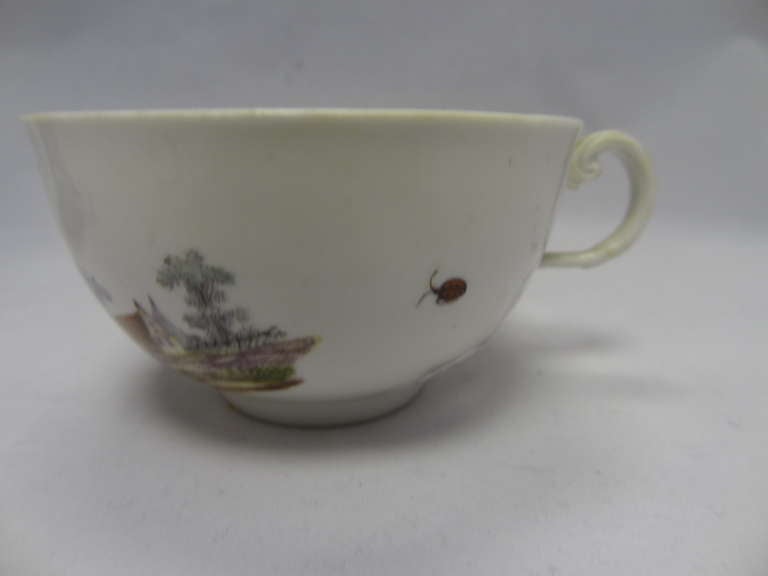 18th Century and Earlier Ansbach Porcelain Cup and Saucer For Sale