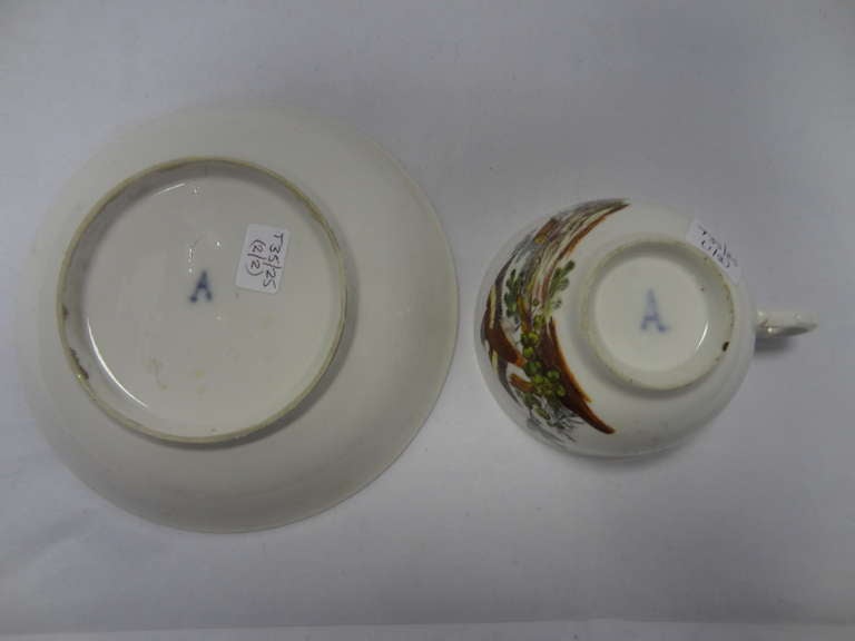 Ansbach Porcelain Cup and Saucer For Sale 1