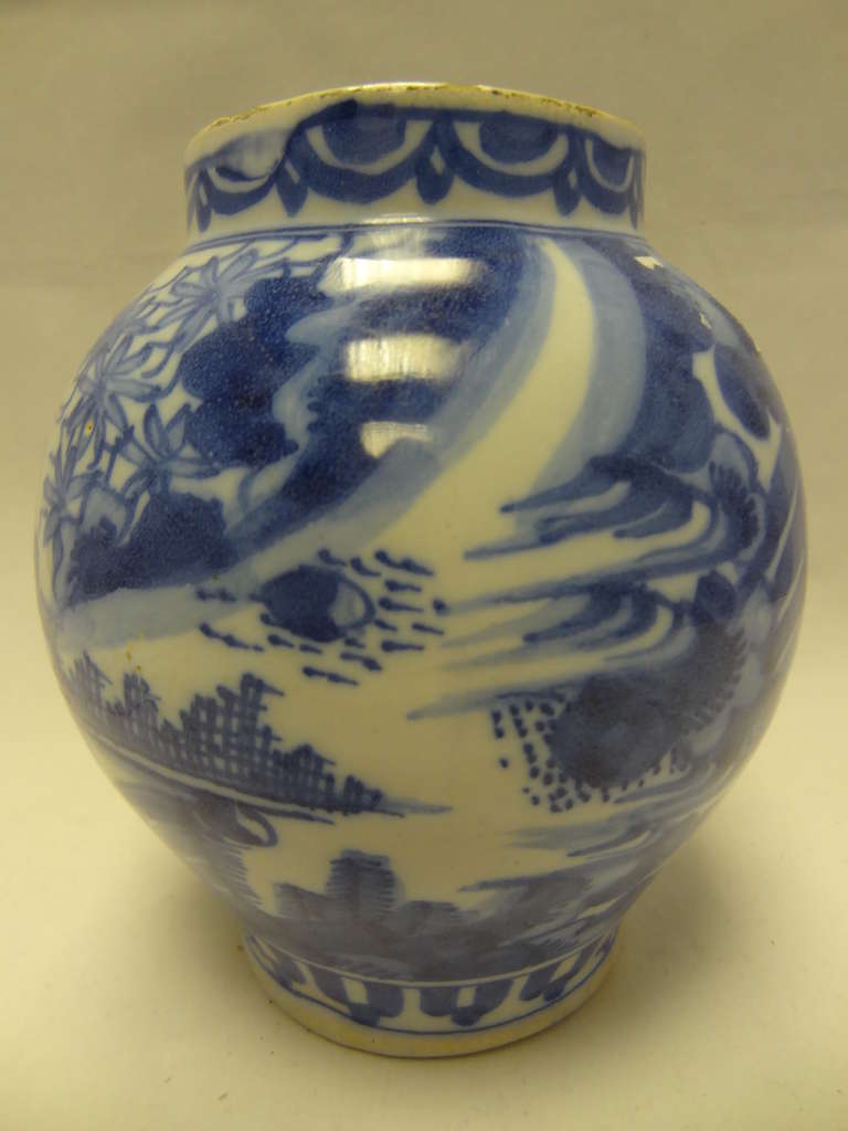 Frankfurt Faience Ovoid Vase, circa 1710