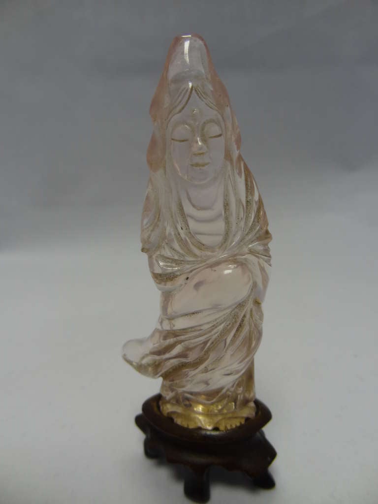 Chinese Rose Quartz Guanyin For Sale
