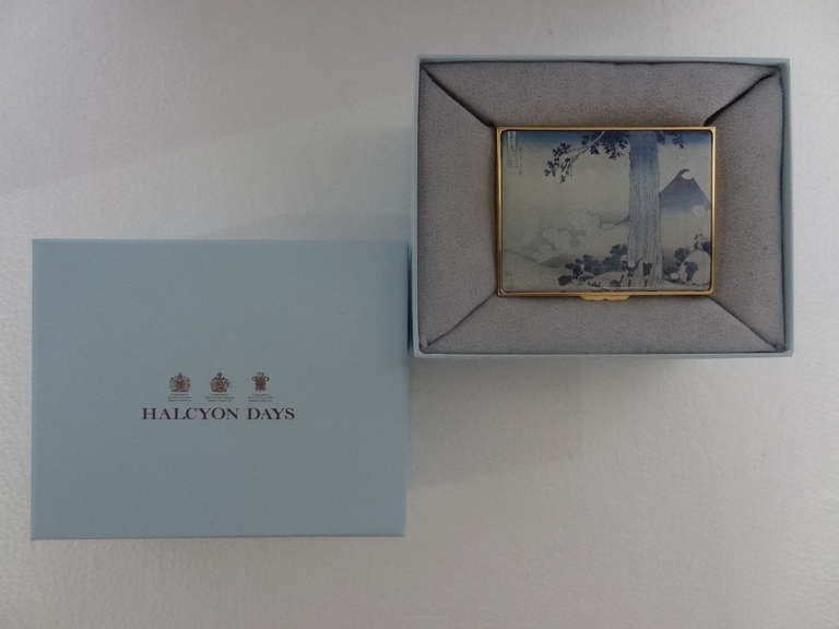 Katsushika Hokusai 250th Anniversary Enamel Box by Halcyon Days