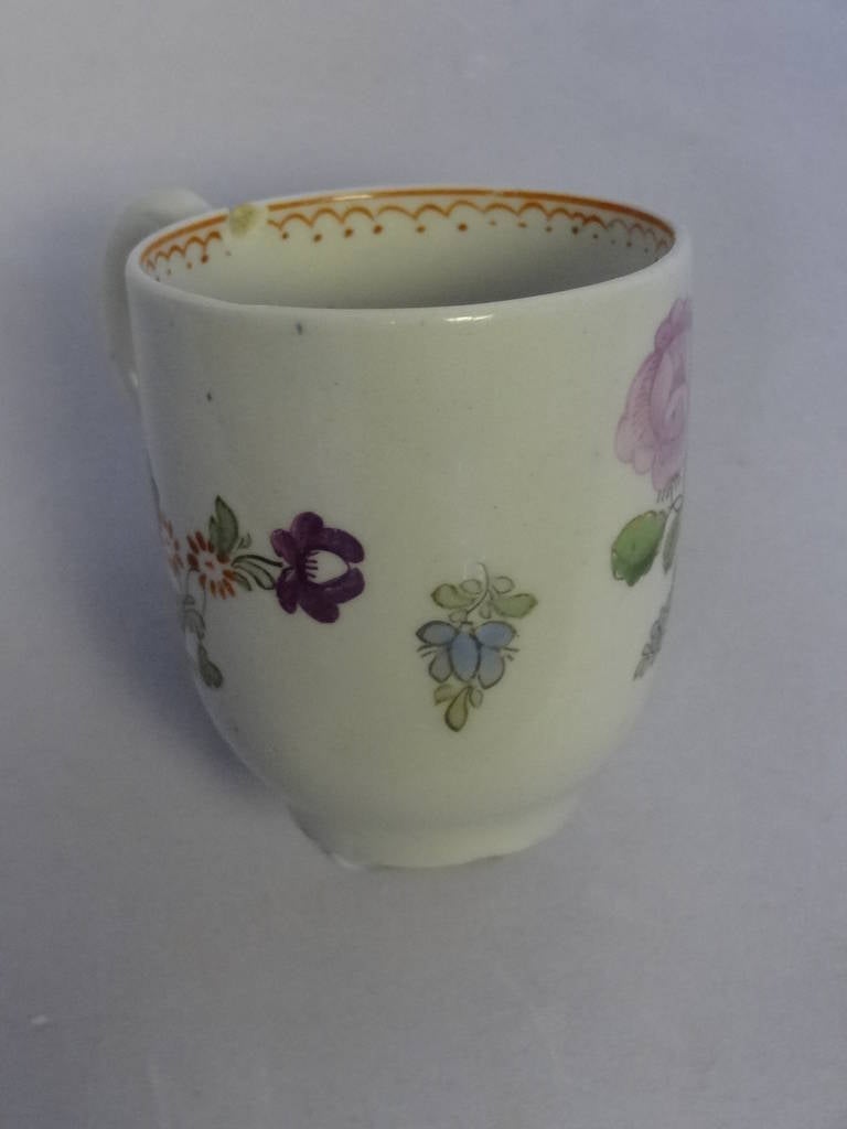 Georgian Lowestoft Polychrome Coffee Cup For Sale