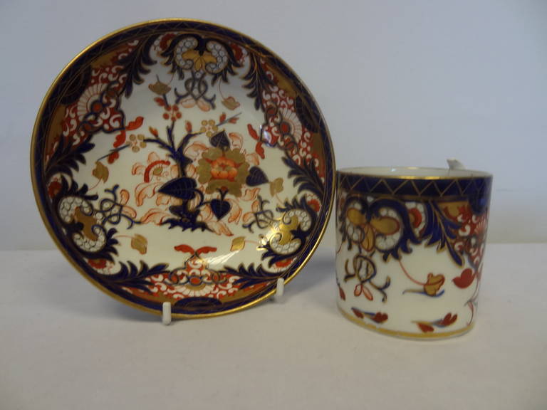 Imari Cup with Grecian Handle and Saucer