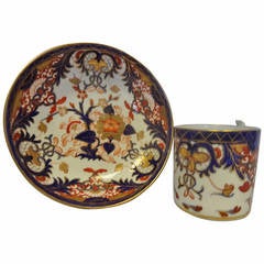 Antique Imari Cup with Grecian Handle and Saucer