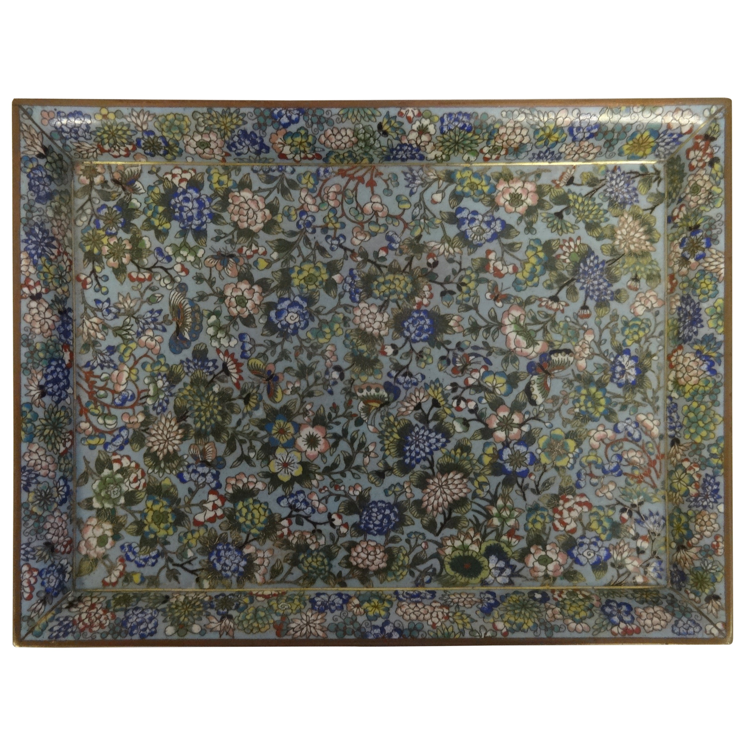 Nineteenth Century Cloisonne Chinese Tray For Sale