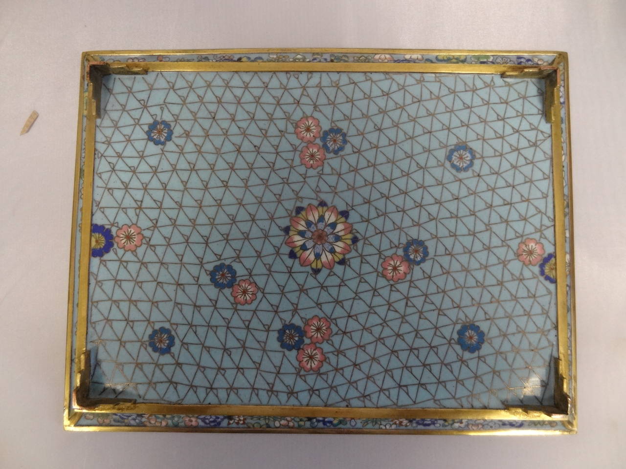 Enamel Nineteenth Century Cloisonne Chinese Tray For Sale