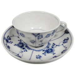 Hoechst Blue & White Teacup & Saucer (              Provenance:  Sothebys )